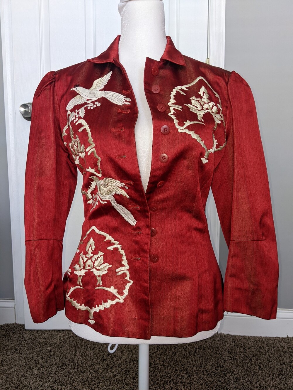 Y2K Palmer Jones Silk Red Jacket 2